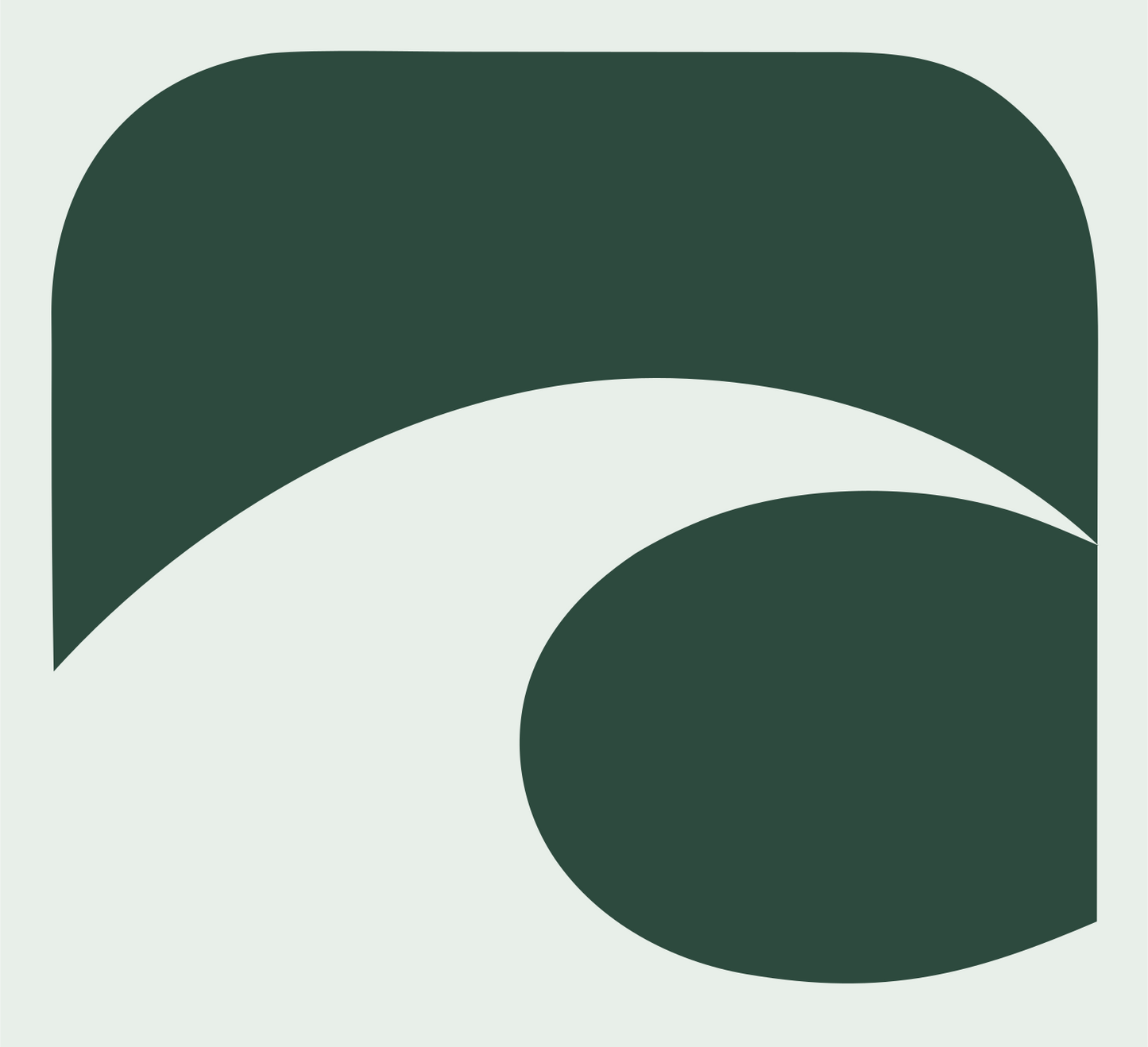 Negative Space Wave Icon #e8efe9/#2d4a3e