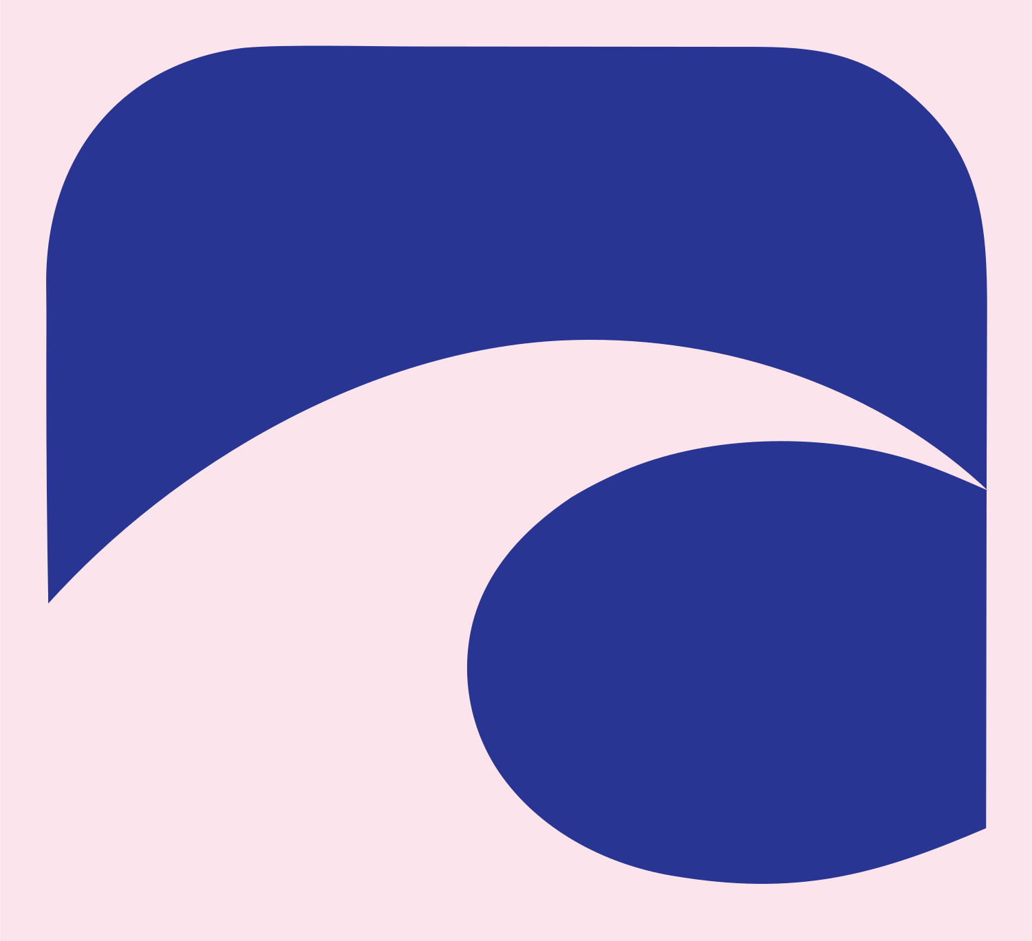 Negative Space Wave Icon #fce4ec/#283593