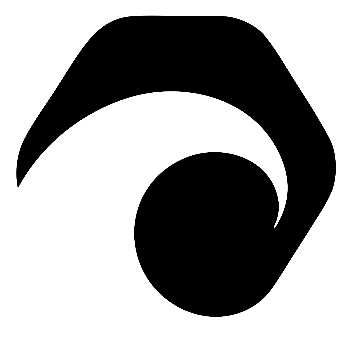 Negative Space Spiral Bolt Icon #ffffff/#000000