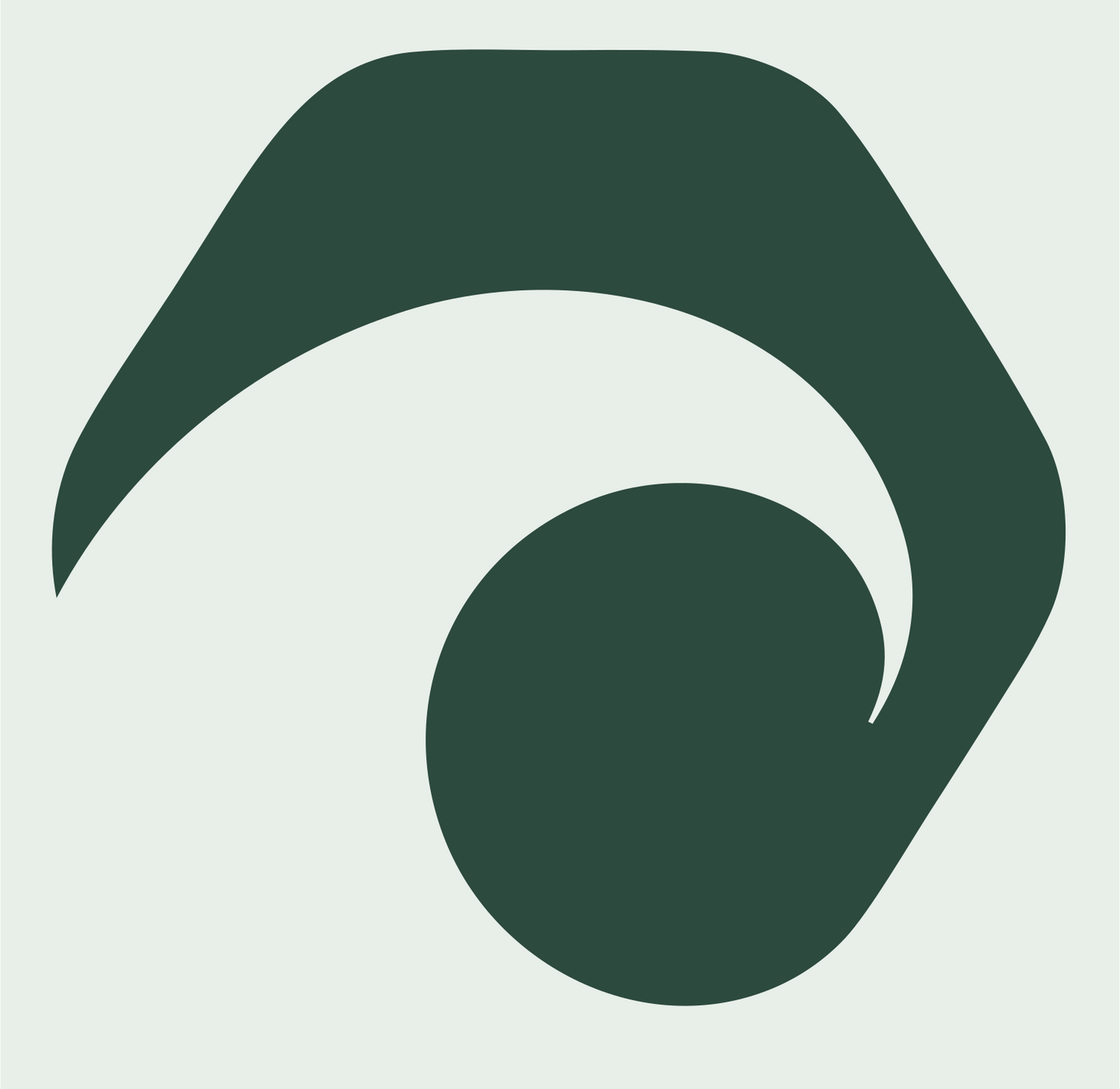 Negative Space Spiral Bolt Icon #e8efe9/#2d4a3e