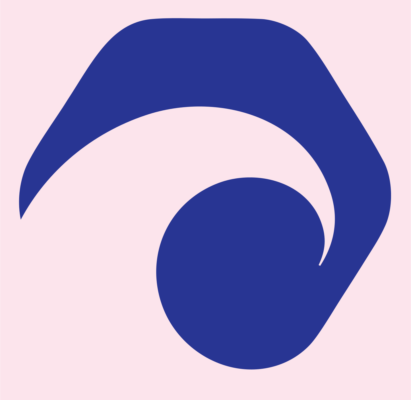 Negative Space Spiral Bolt Icon #fce4ec/#283593
