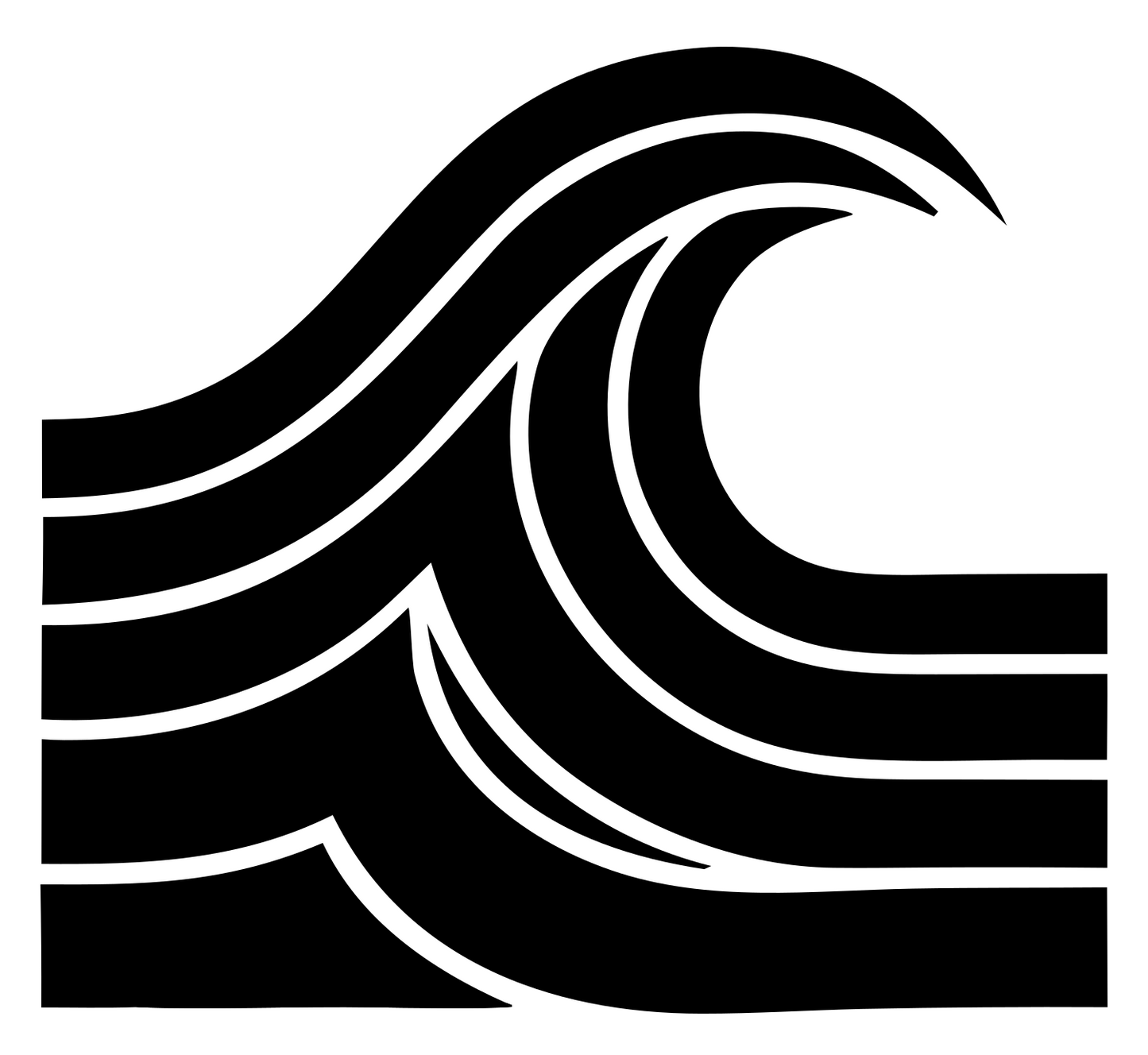 Bold Crashing Wave Icon #ffffff/#000000