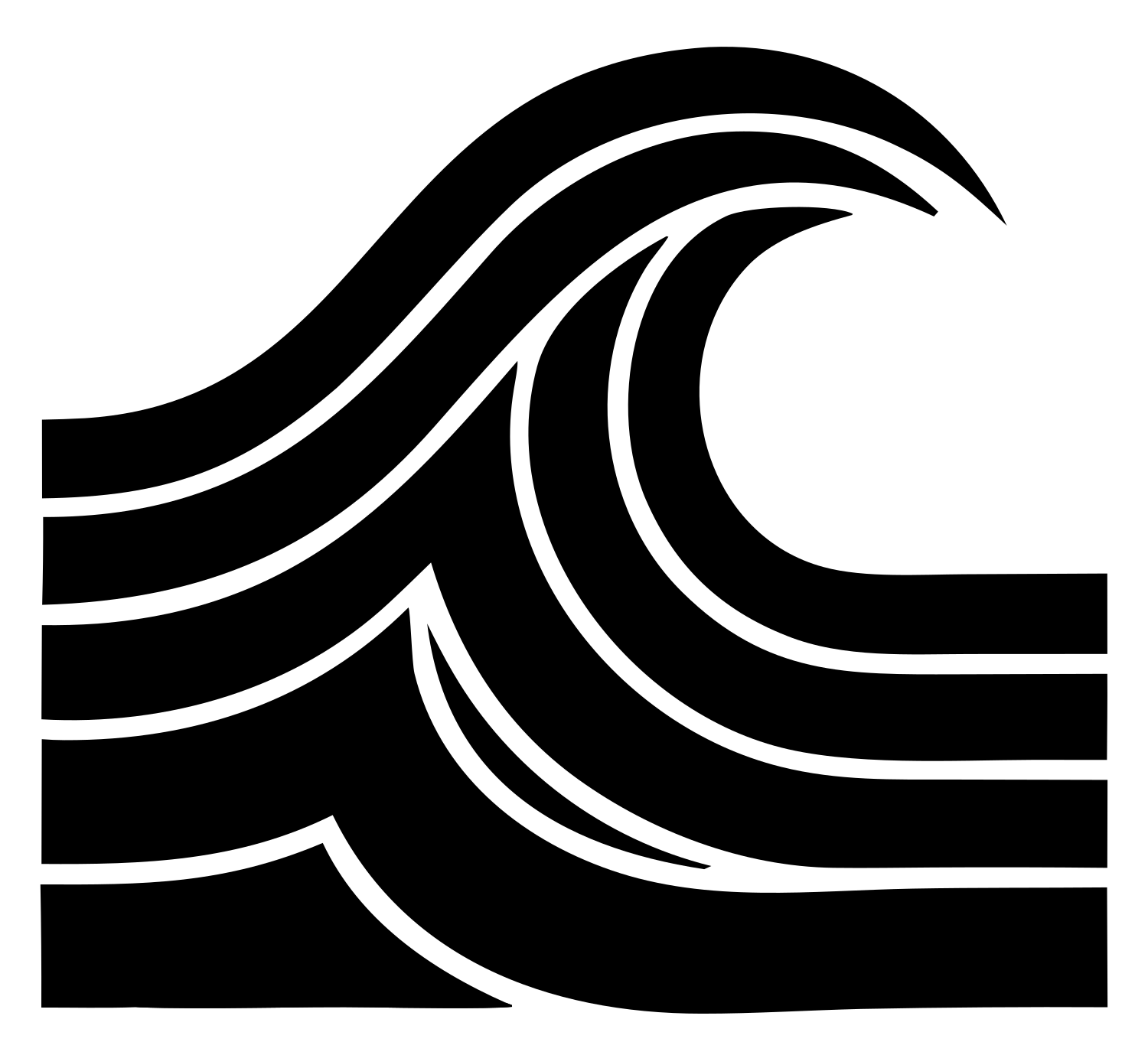 Bold Crashing Wave Icon #ffffff/#000000