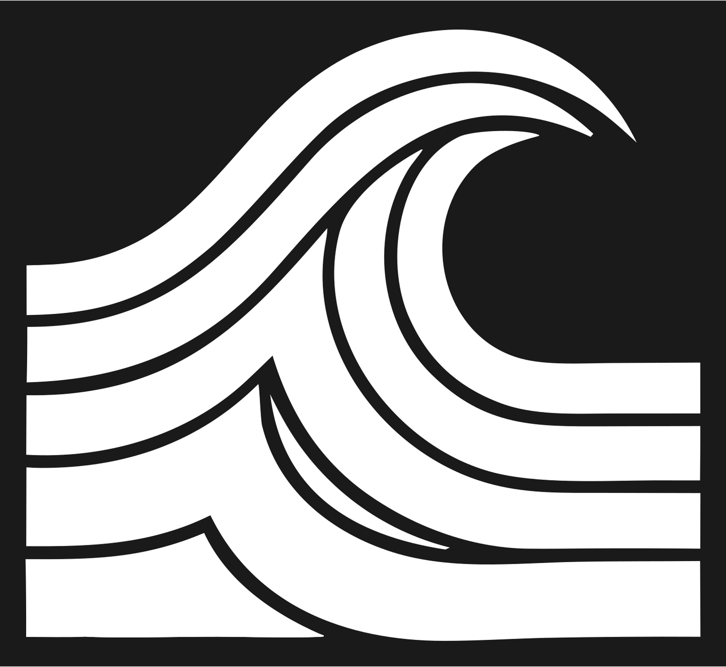 Bold Crashing Wave Icon #1a1a1a/#ffffff