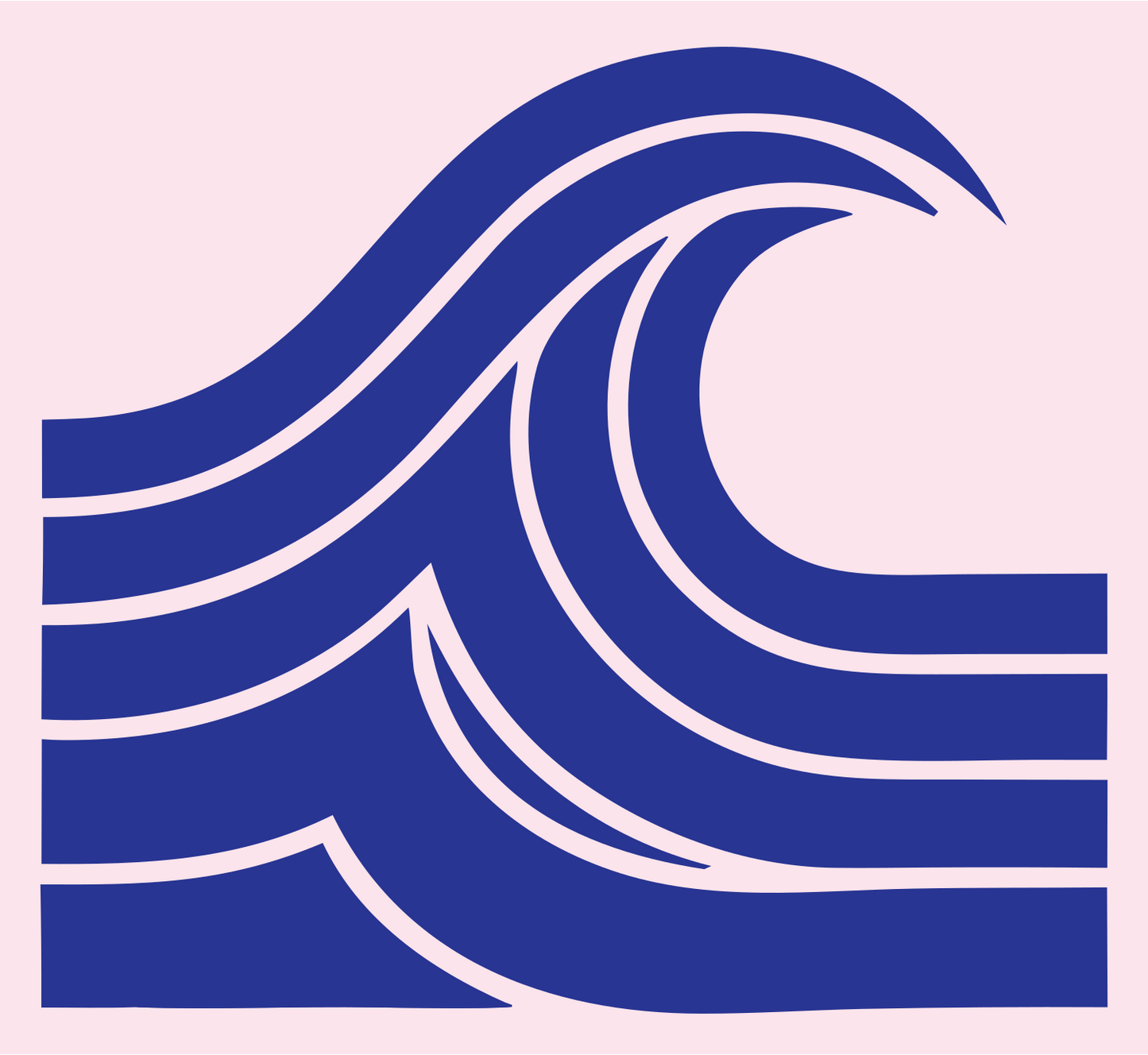 Bold Crashing Wave Icon #fce4ec/#283593