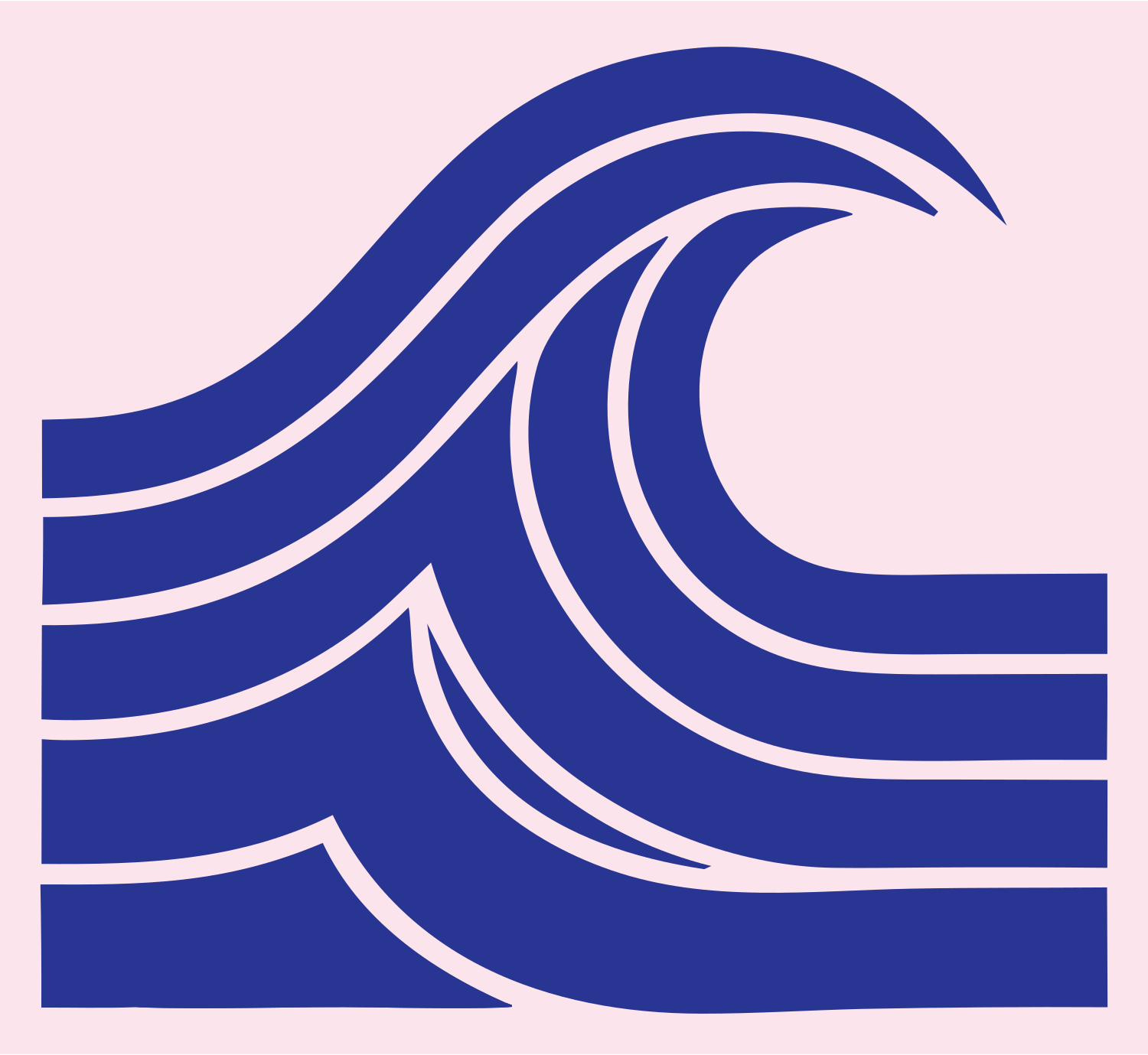 Bold Crashing Wave Icon #fce4ec/#283593