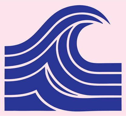 Bold Crashing Wave Icon #fce4ec/#283593