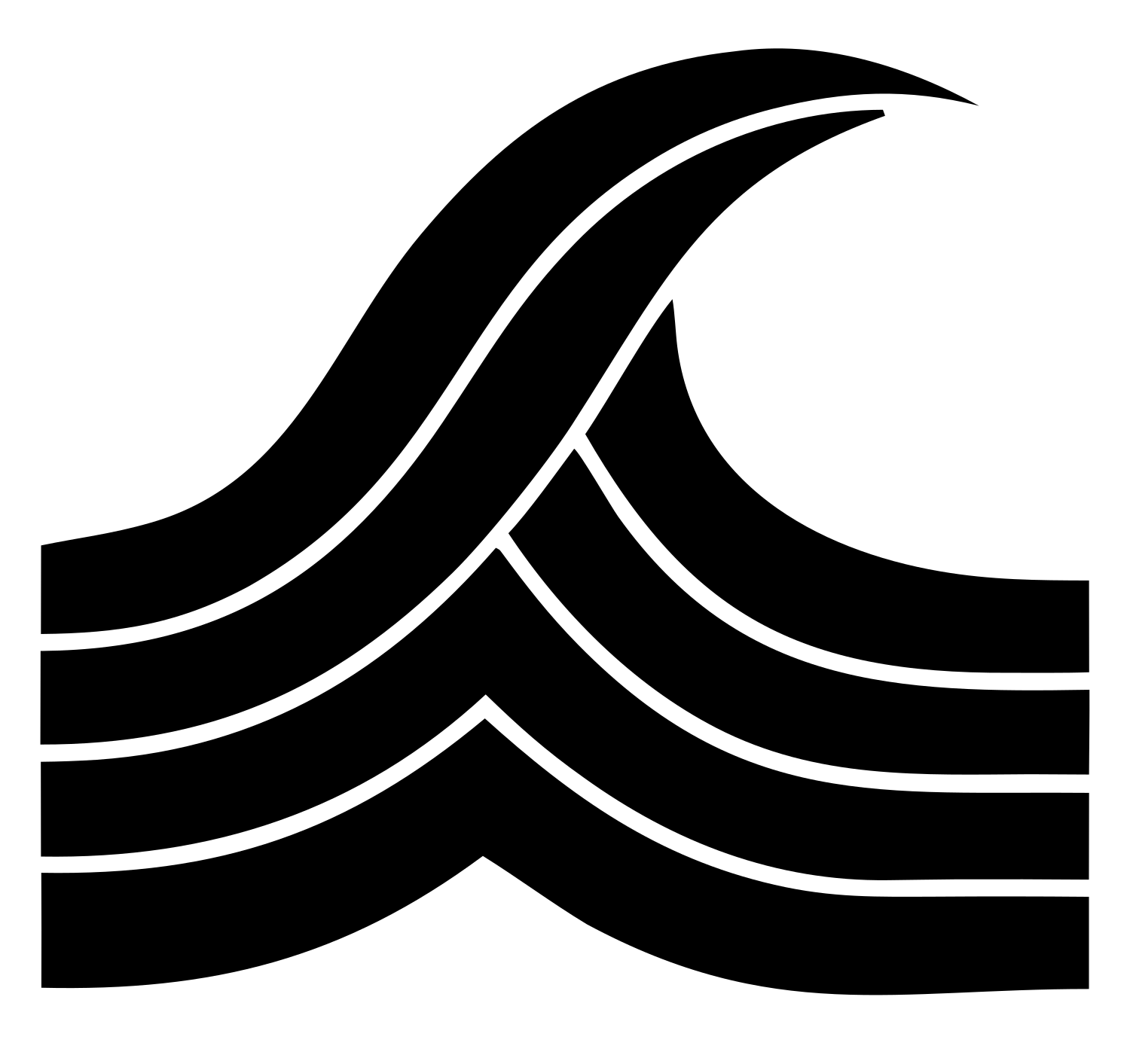Heavy Chevron Wave Crest #ffffff/#000000