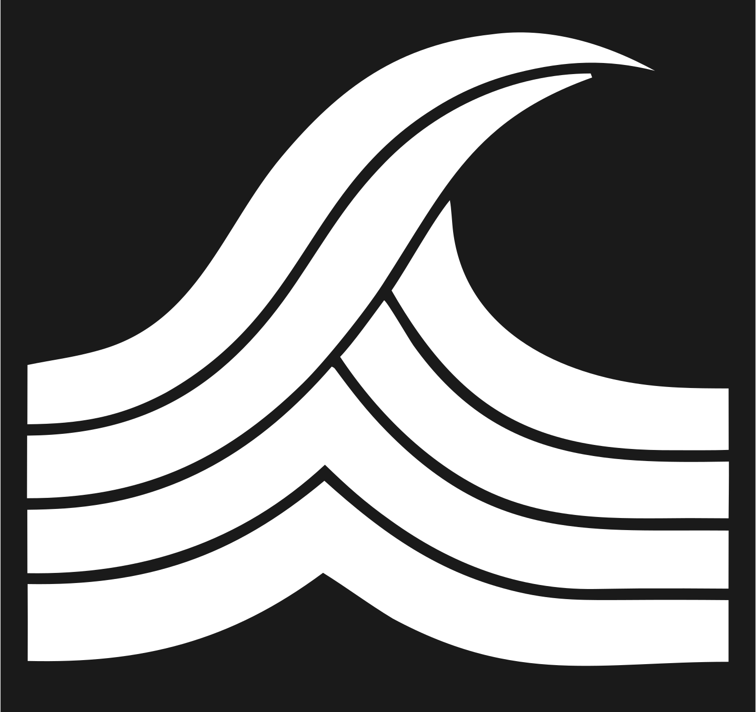 Heavy Chevron Wave Crest #1a1a1a/#ffffff
