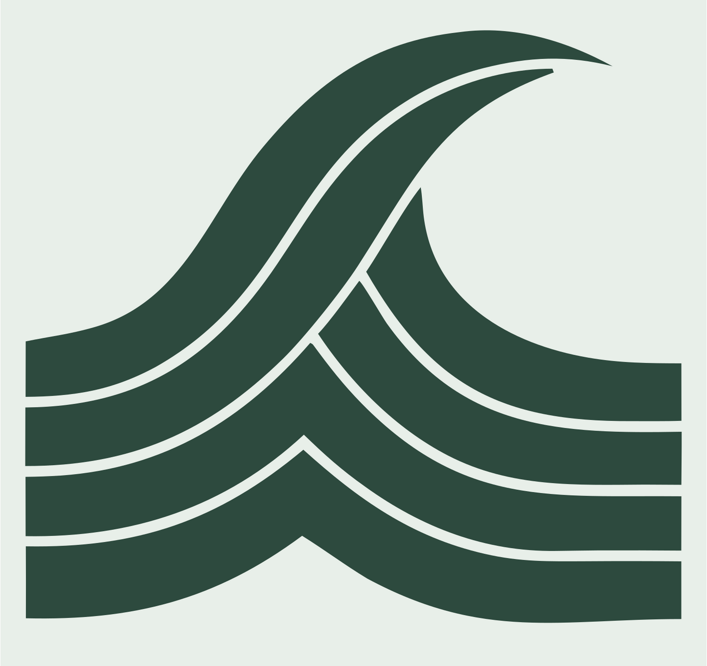 Heavy Chevron Wave Crest #e8efe9/#2d4a3e