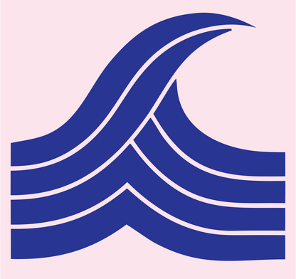 Heavy Chevron Wave Crest #fce4ec/#283593