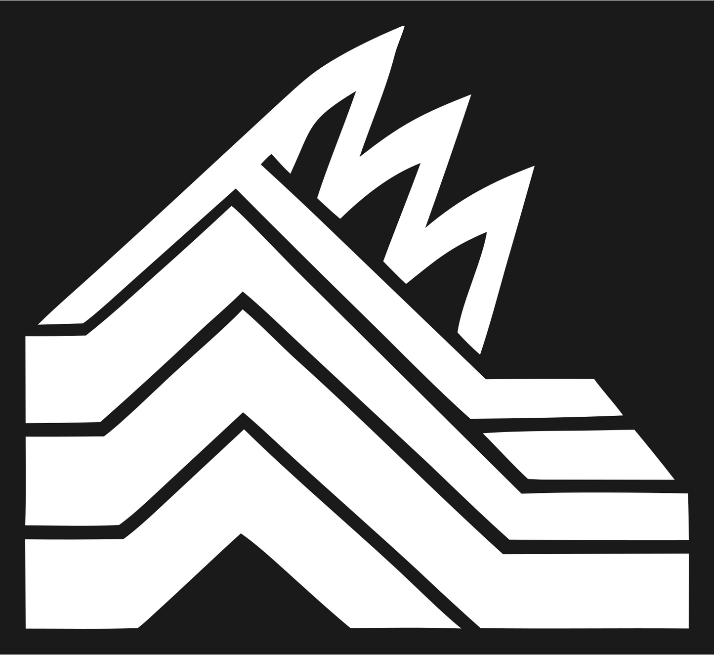 Blocky Mountain Flame Badge #1a1a1a/#ffffff