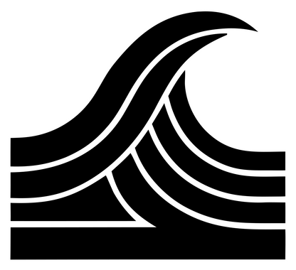 Bold Striped Curl Wave Icon #ffffff/#000000