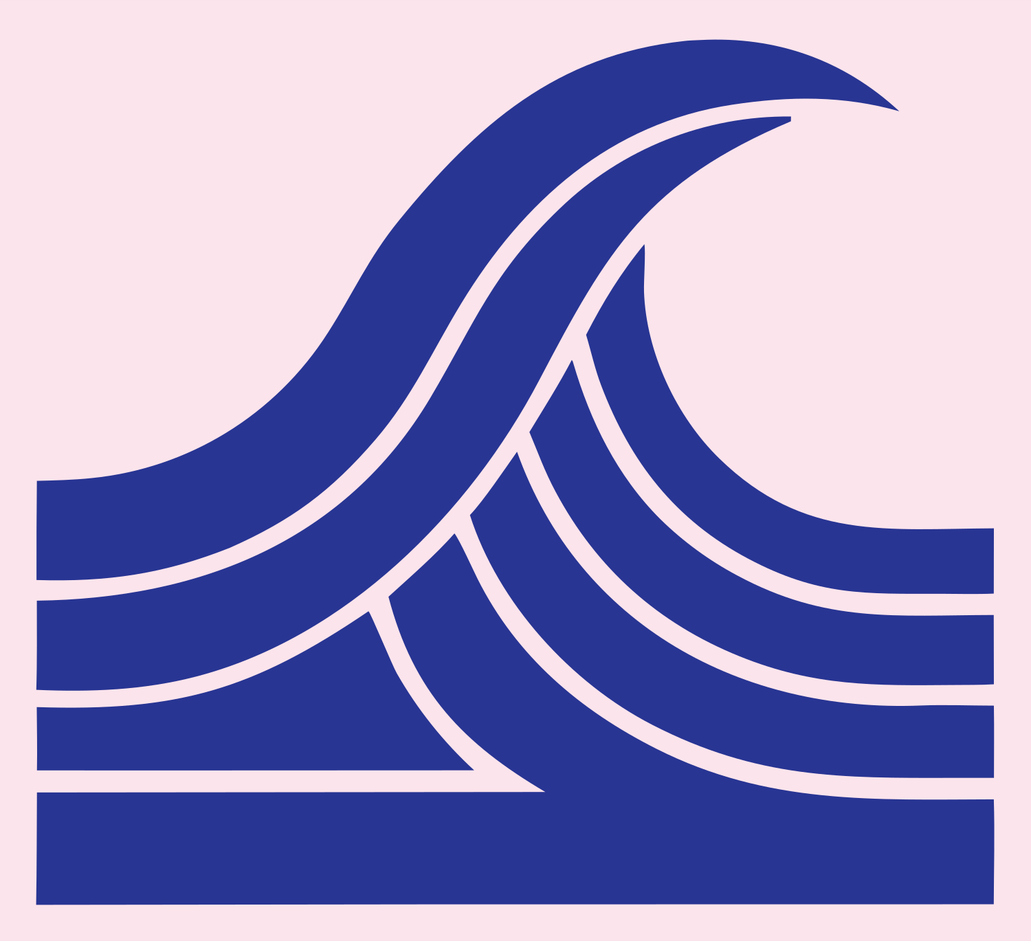 Bold Striped Curl Wave Icon #fce4ec/#283593