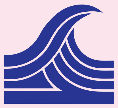 Bold Striped Curl Wave Icon #fce4ec/#283593