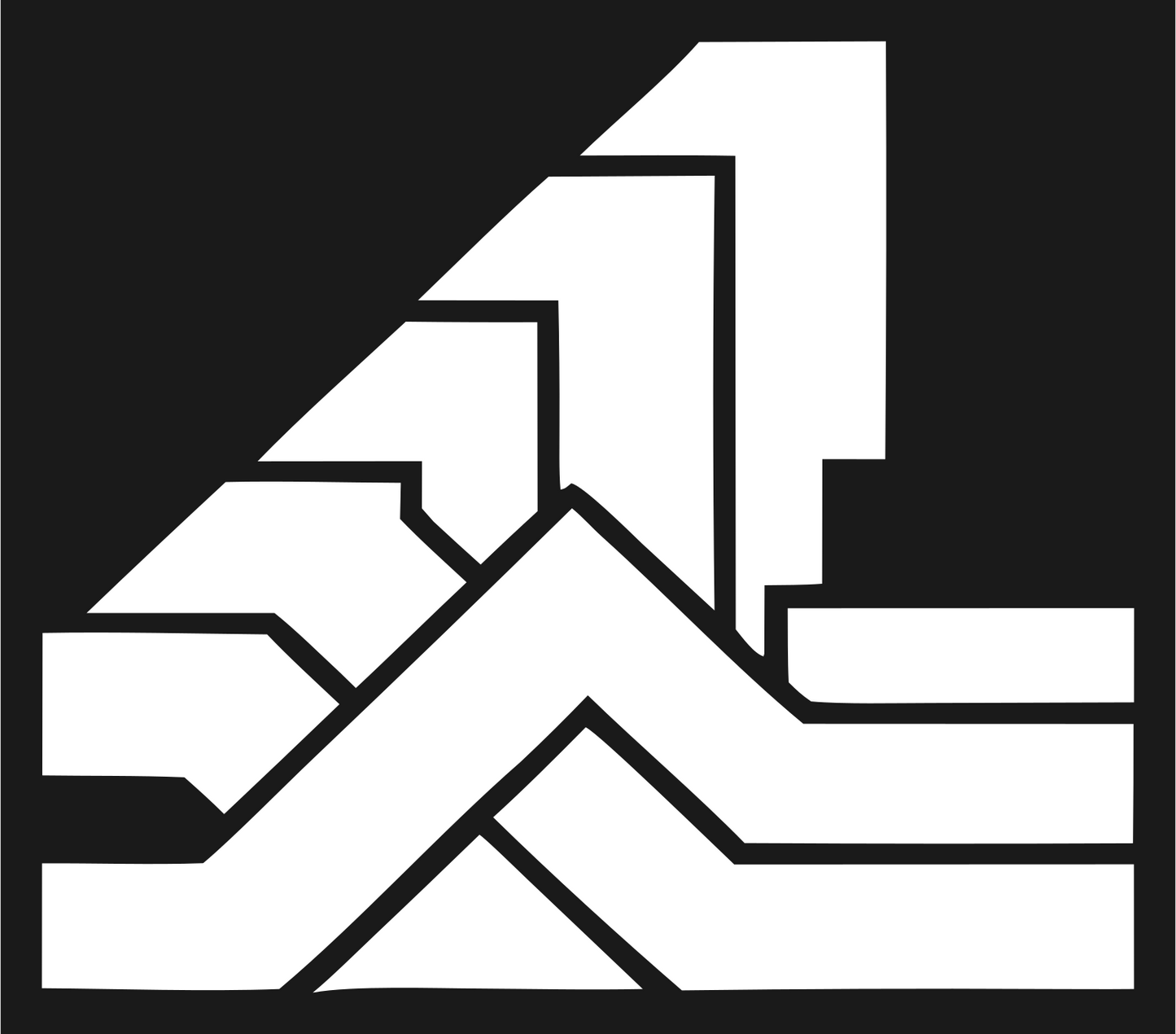 Chunky Staircase Wave Mark #1a1a1a/#ffffff