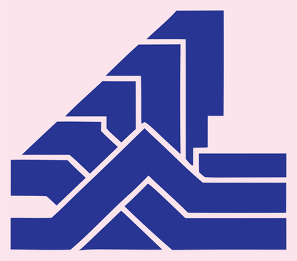 Chunky Staircase Wave Mark #fce4ec/#283593
