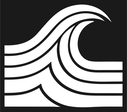Blocky Crashing Wave Badge #1a1a1a/#ffffff