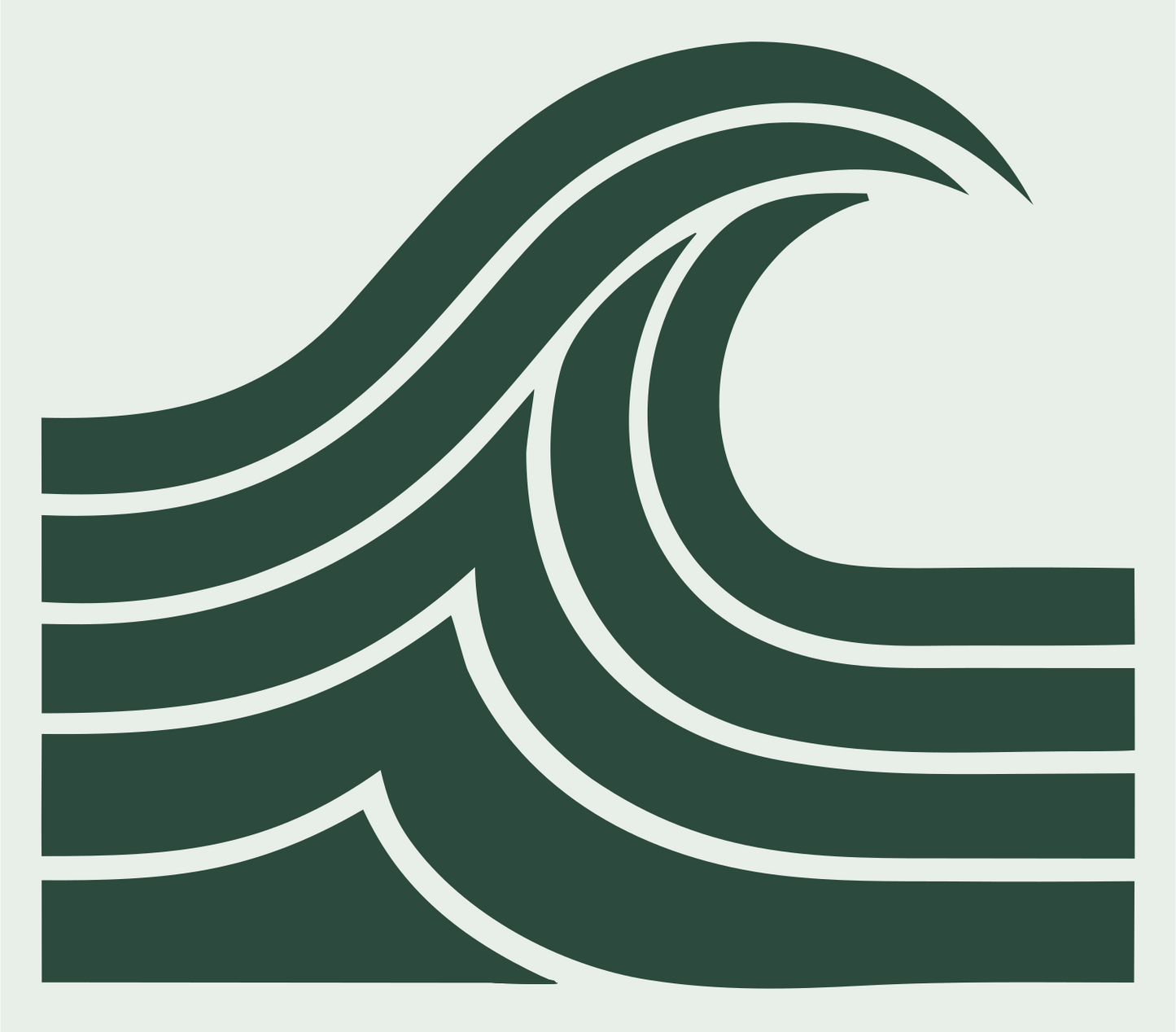 Blocky Crashing Wave Badge #e8efe9/#2d4a3e