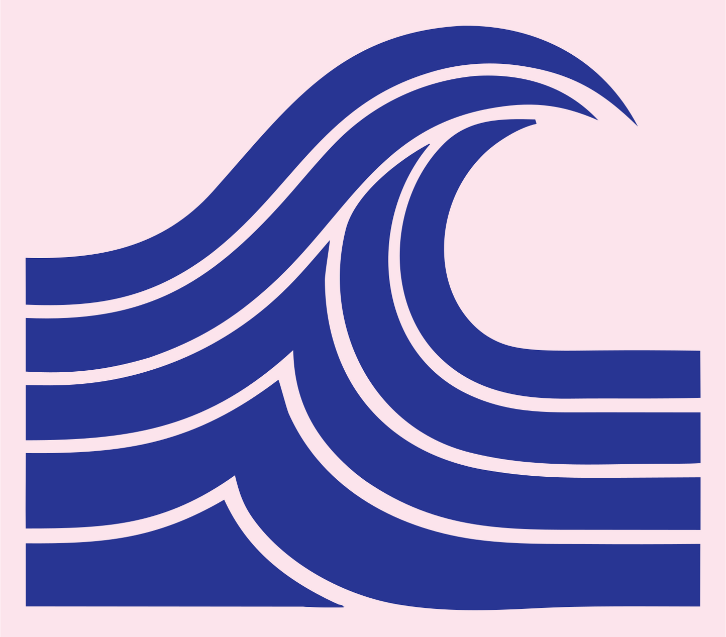 Blocky Crashing Wave Badge #fce4ec/#283593
