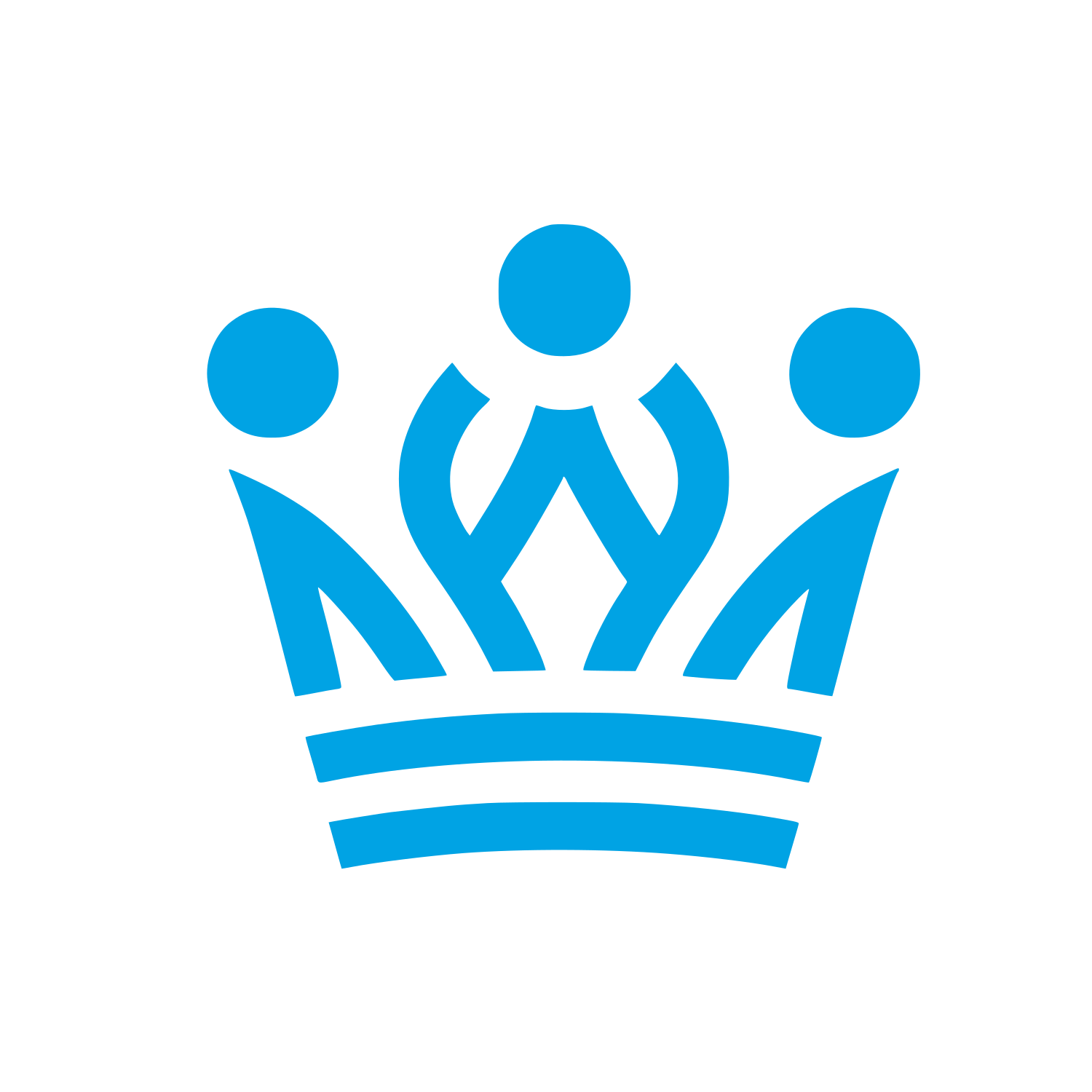 Monochrome Crown Logo #00a3e4