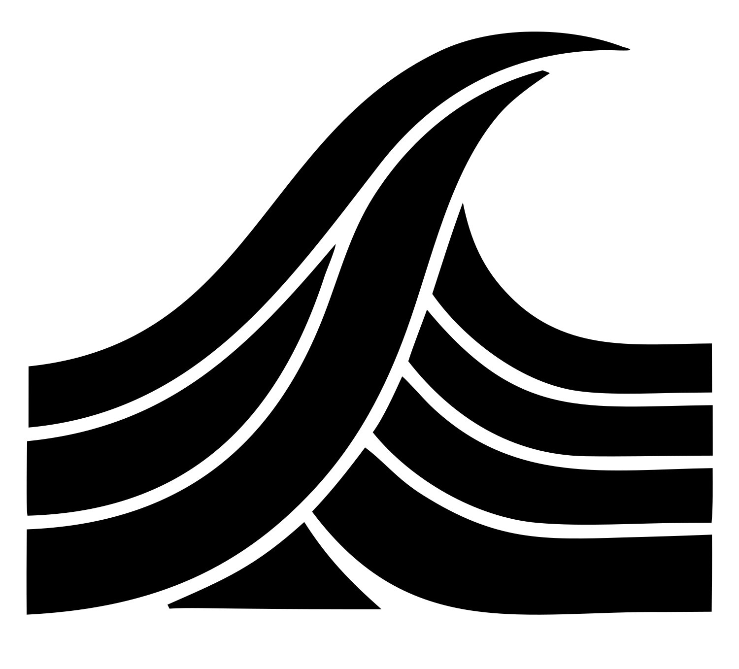 Chunky Peak Wave Badge #ffffff/#000000