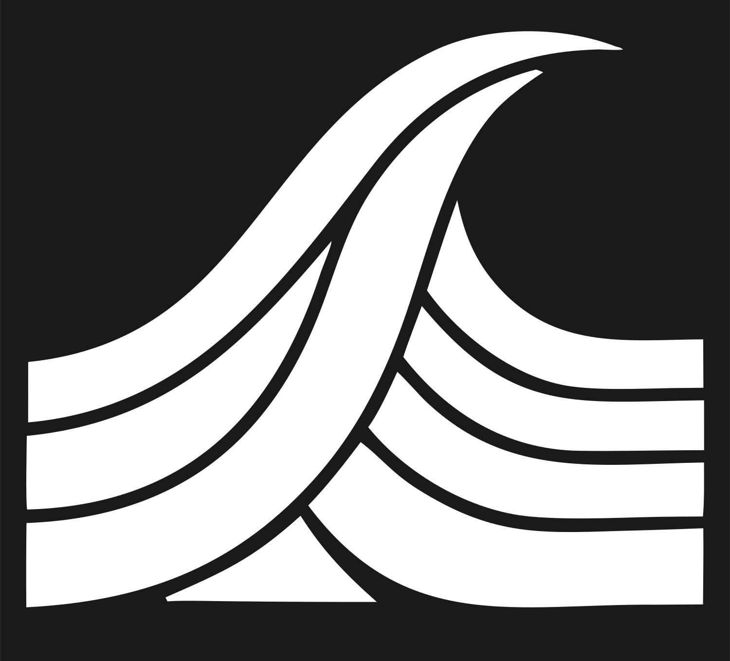 Chunky Peak Wave Badge #1a1a1a/#ffffff