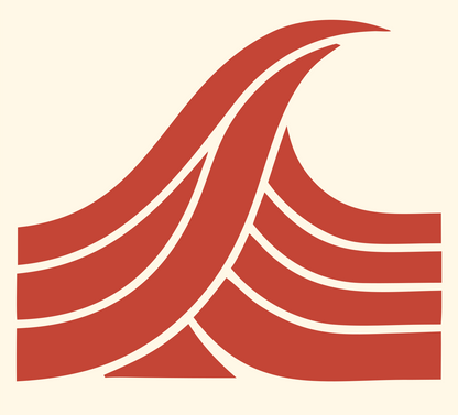 Chunky Peak Wave Badge #fff8e7/#c44536