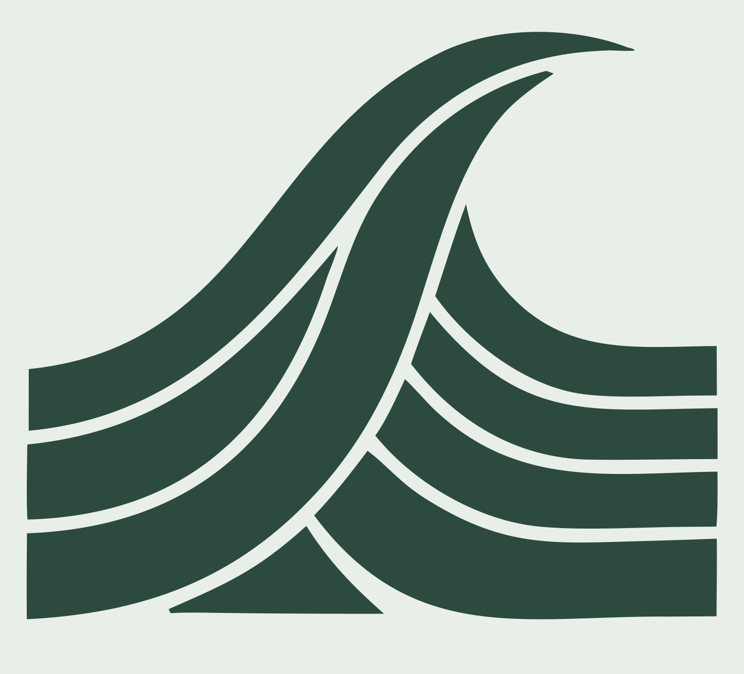 Chunky Peak Wave Badge #e8efe9/#2d4a3e