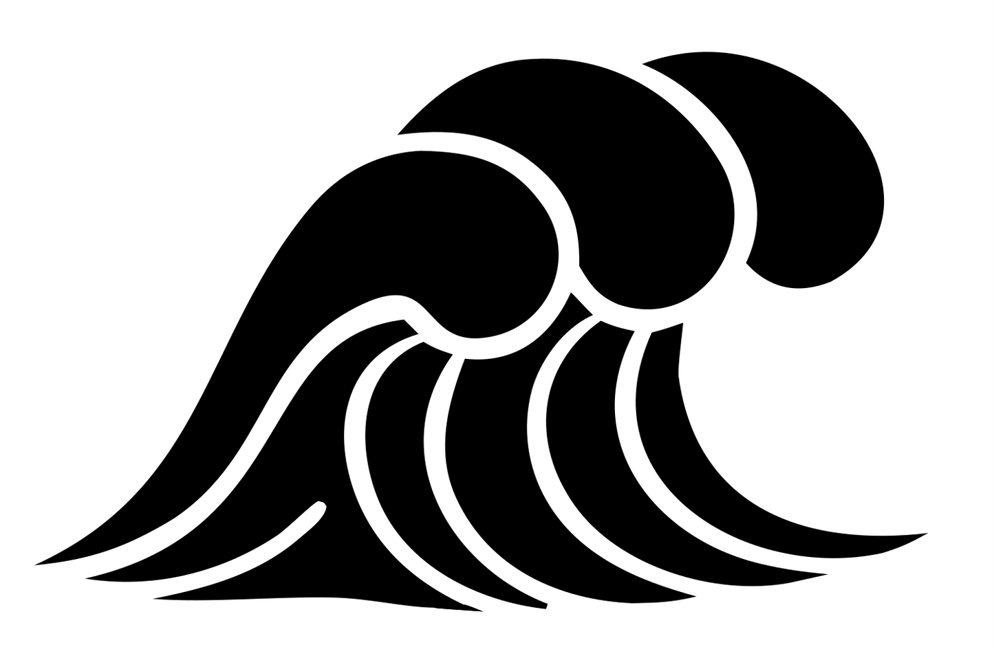 Bold Ocean Wave Icon #ffffff/#000000