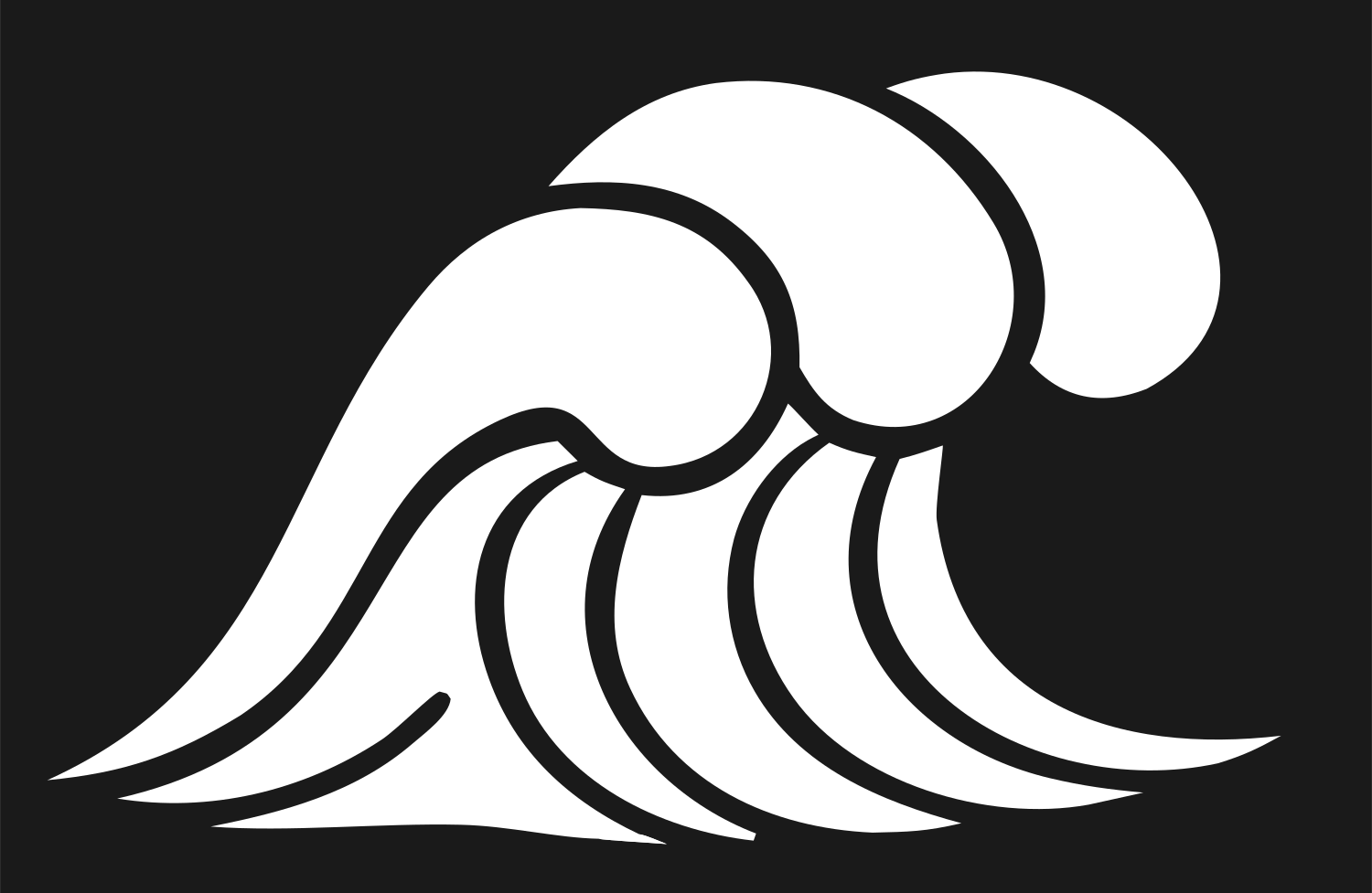 Bold Ocean Wave Icon #1a1a1a/#ffffff