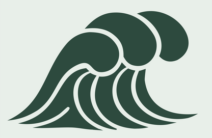 Bold Ocean Wave Icon #e8efe9/#2d4a3e