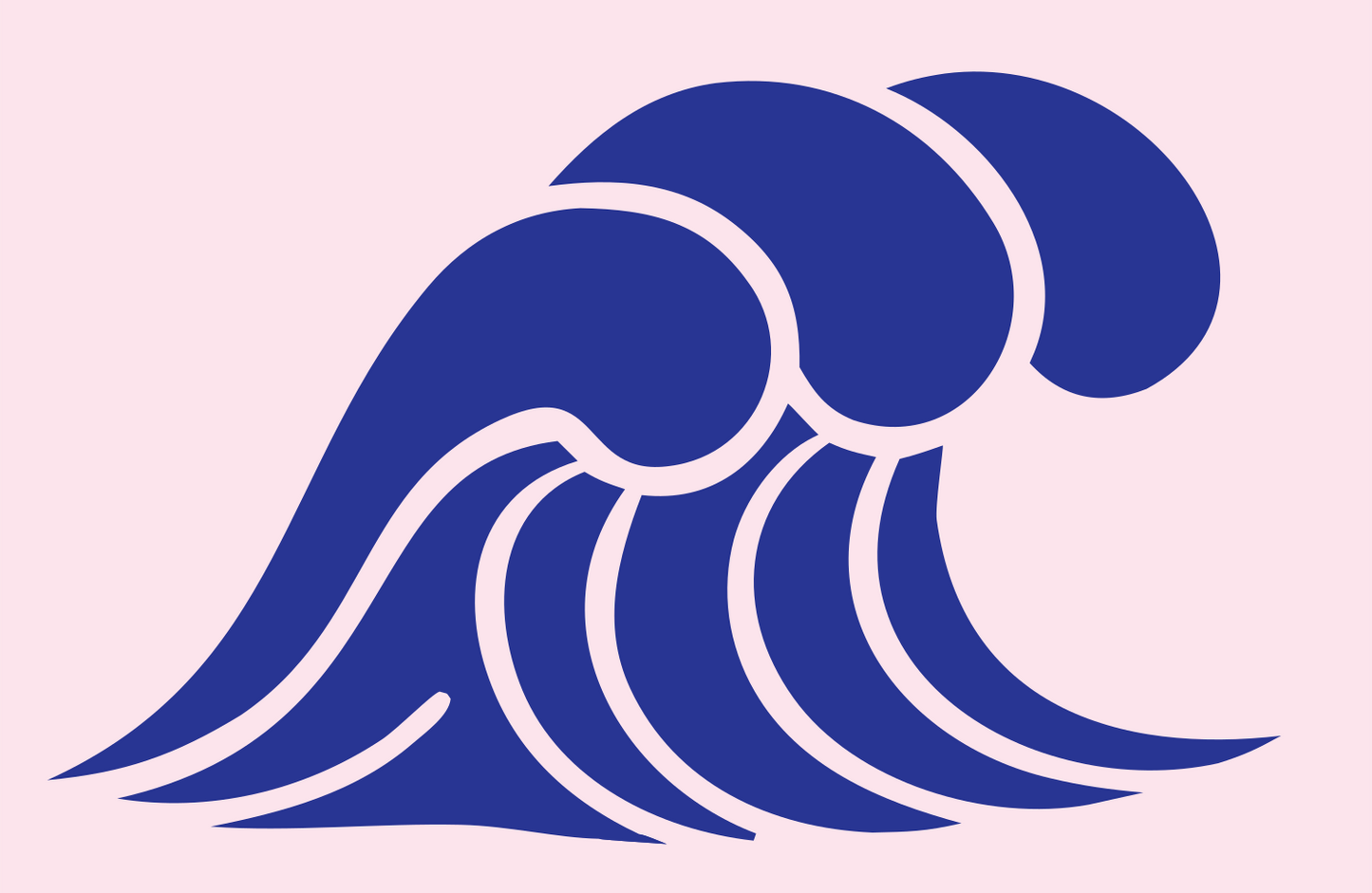 Bold Ocean Wave Icon #fce4ec/#283593