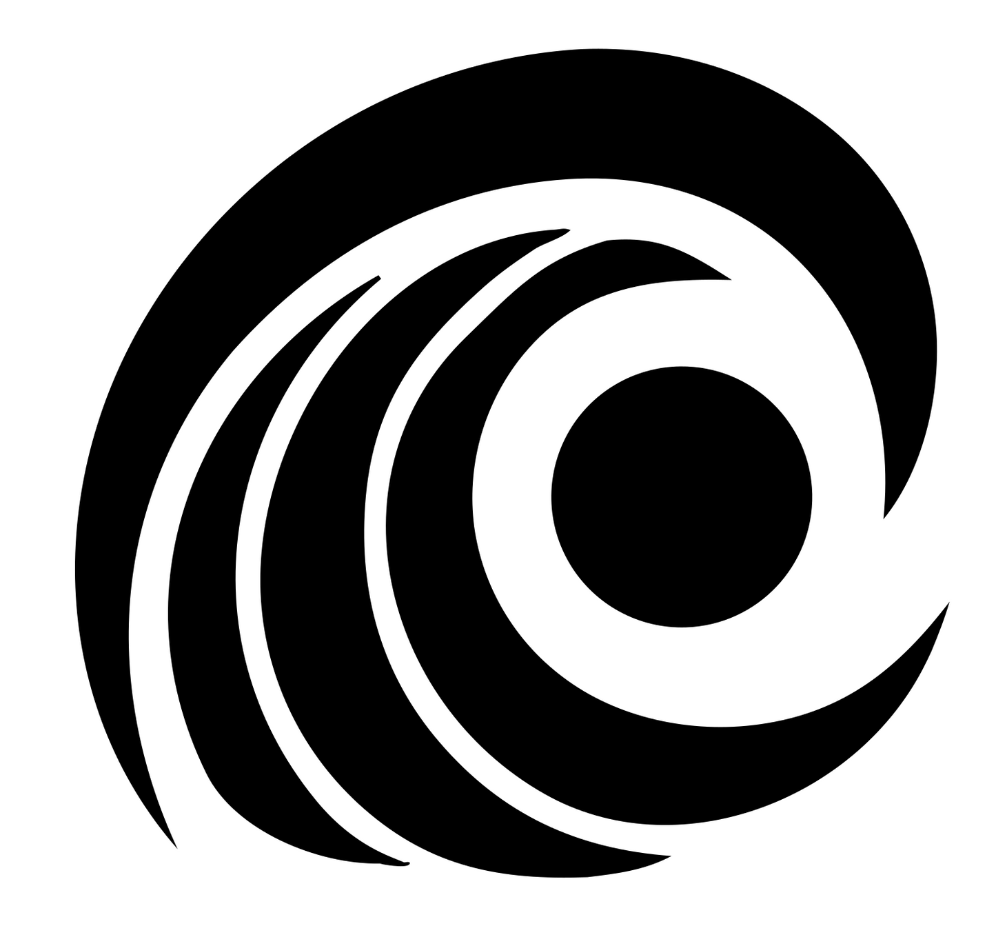 Spiral Ocean Wave Badge #ffffff/#000000