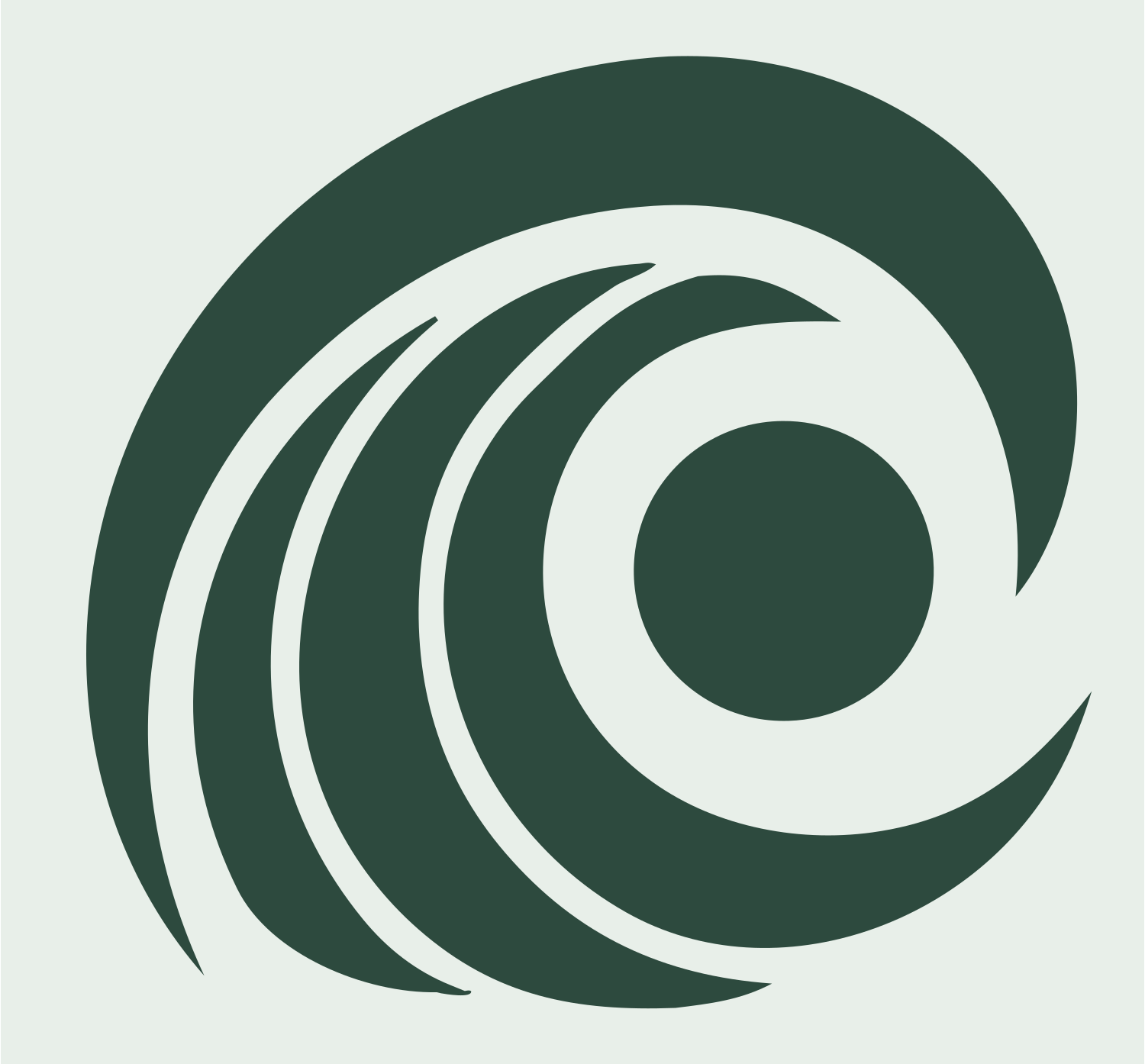 Spiral Ocean Wave Badge #e8efe9/#2d4a3e