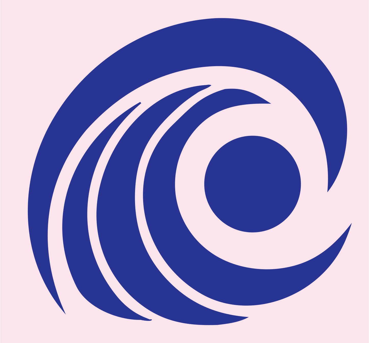 Spiral Ocean Wave Badge #fce4ec/#283593