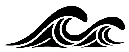 Bold Crashing Surf Wave Mark #ffffff/#000000