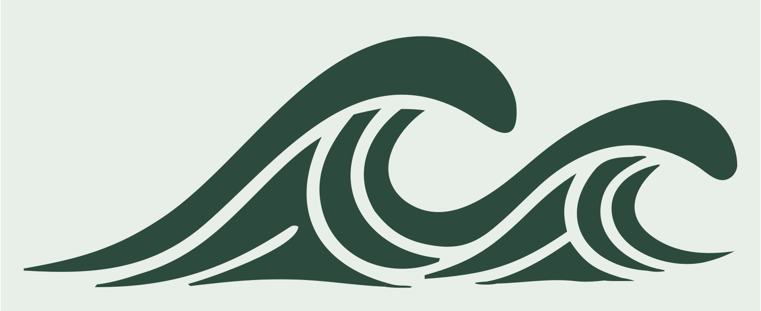 Bold Crashing Surf Wave Mark #e8efe9/#2d4a3e