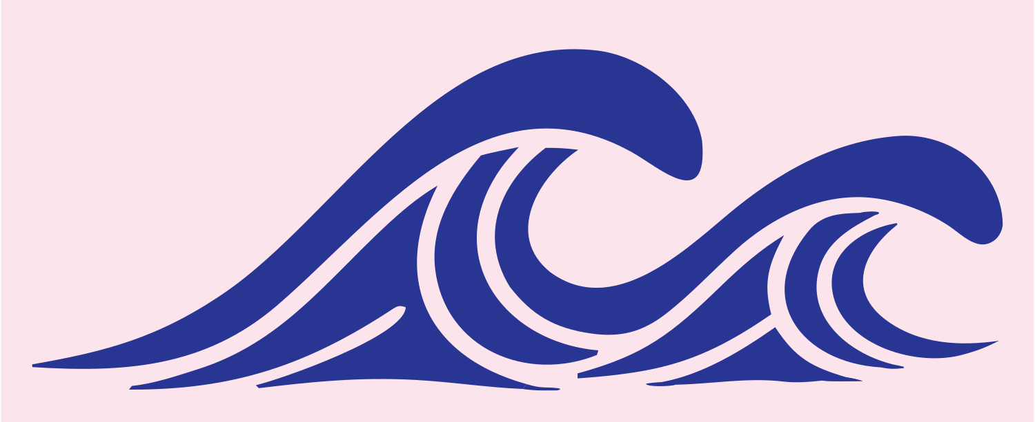Bold Crashing Surf Wave Mark #fce4ec/#283593