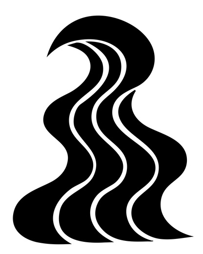 Bold Jellyfish Wave Mark #ffffff/#000000