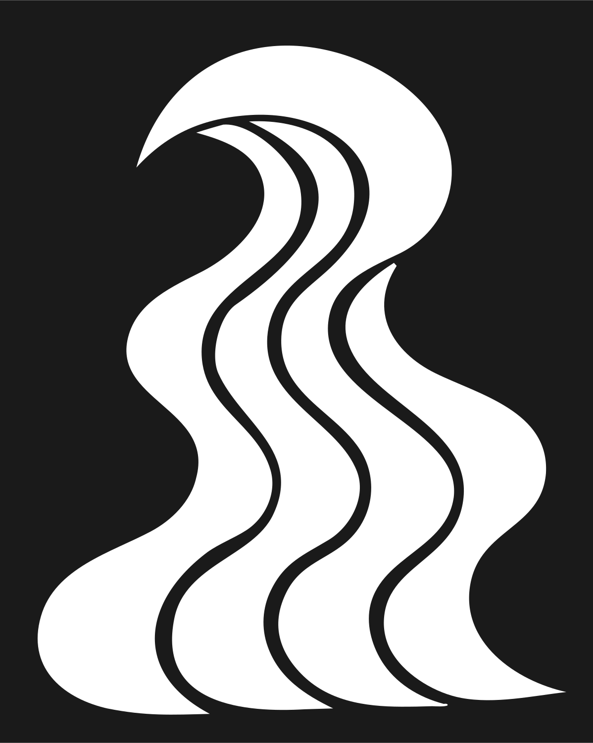 Bold Jellyfish Wave Mark #1a1a1a/#ffffff