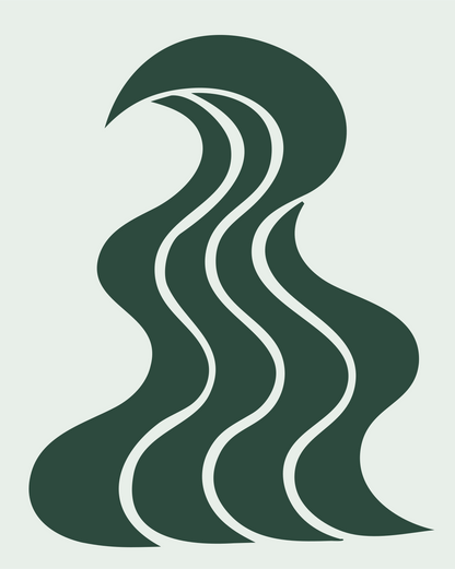 Bold Jellyfish Wave Mark #e8efe9/#2d4a3e
