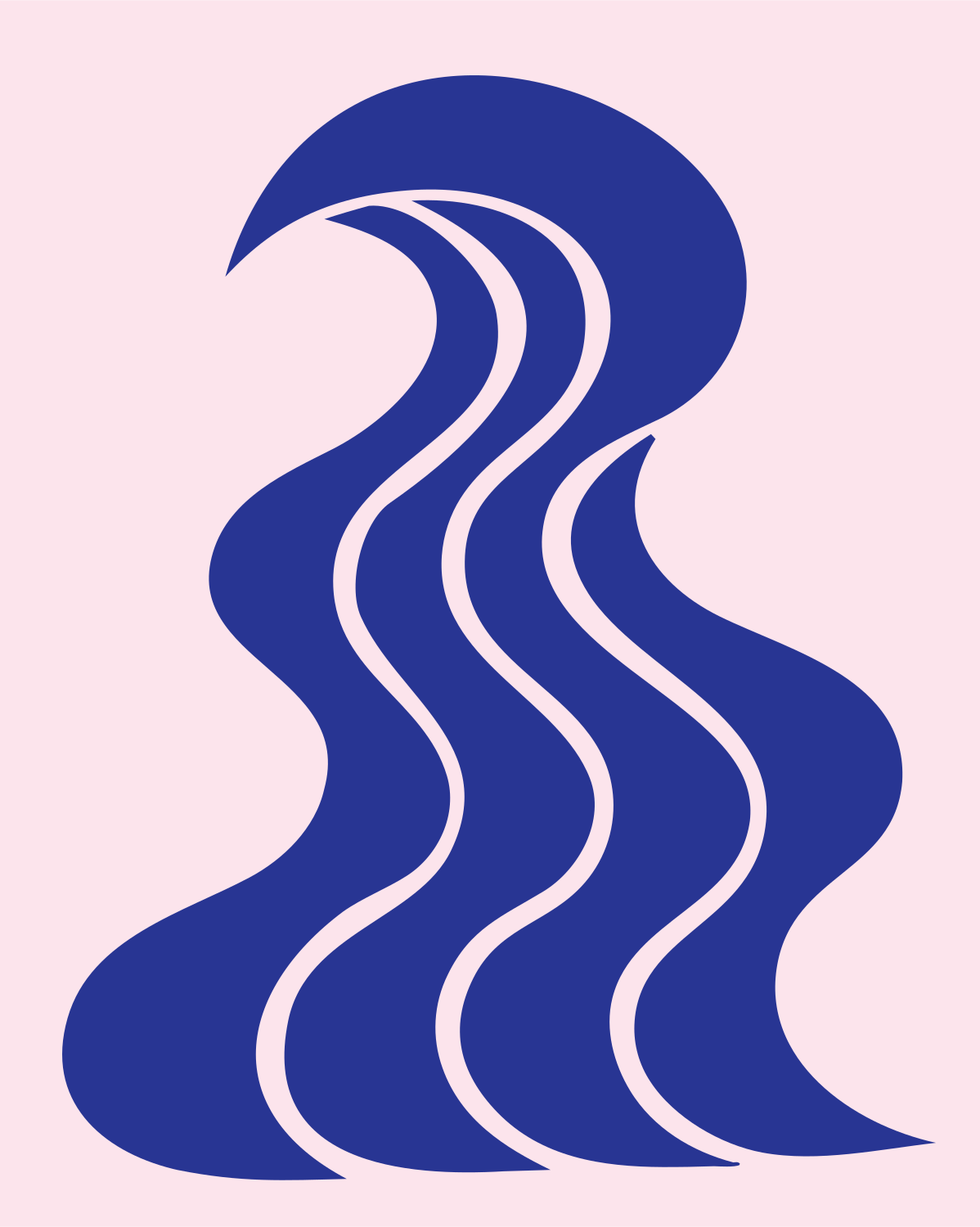 Bold Jellyfish Wave Mark #fce4ec/#283593