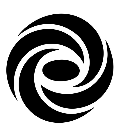 Spiral Vortex Circle Mark #ffffff/#000000