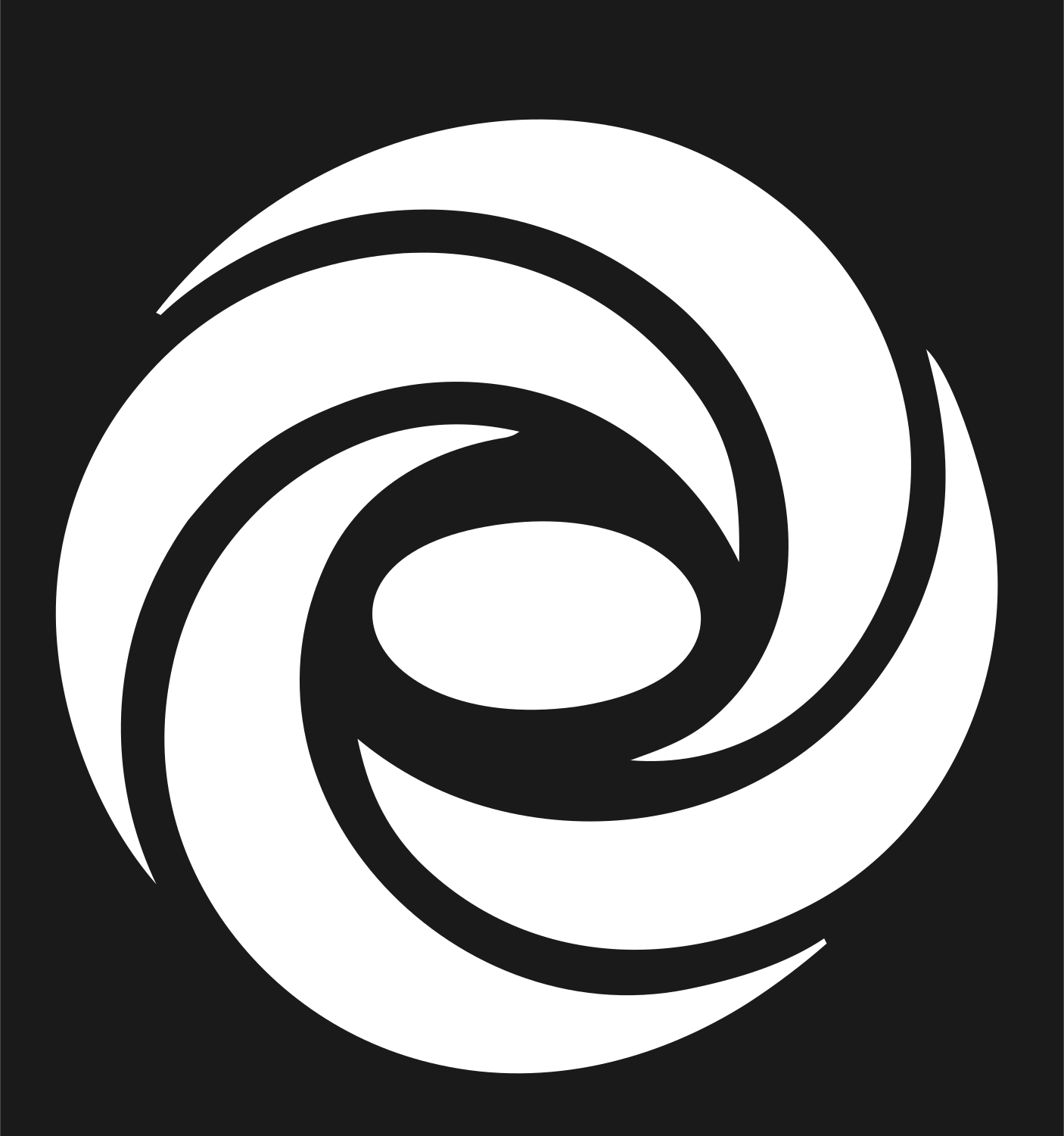 Spiral Vortex Circle Mark #1a1a1a/#ffffff