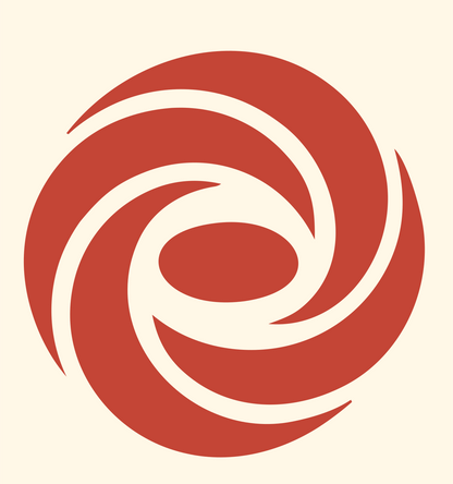 Spiral Vortex Circle Mark #fff8e7/#c44536
