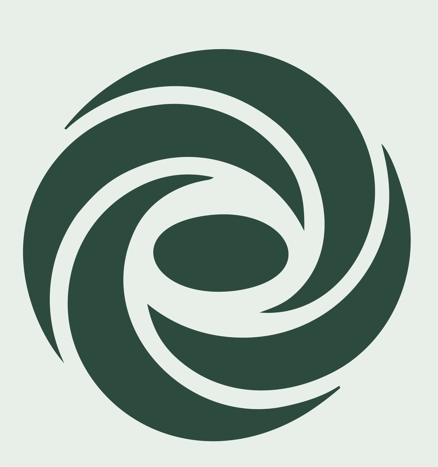 Spiral Vortex Circle Mark #e8efe9/#2d4a3e