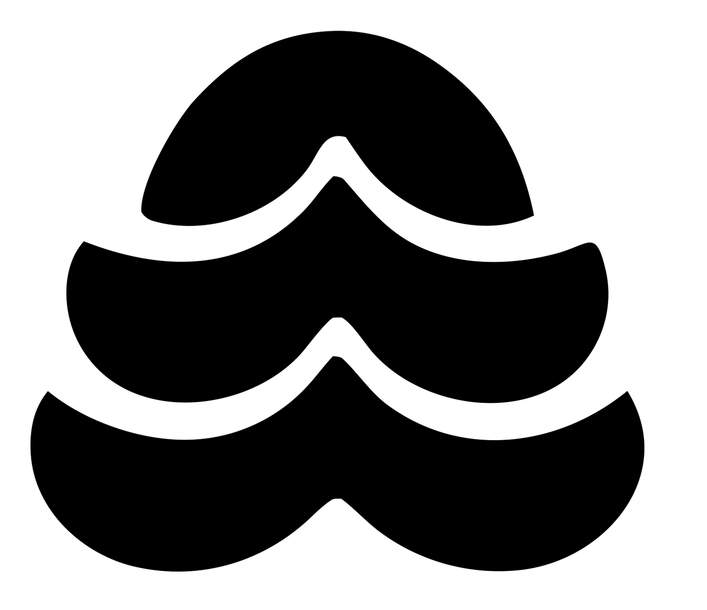 Tiered Pine Wave Emblem #ffffff/#000000