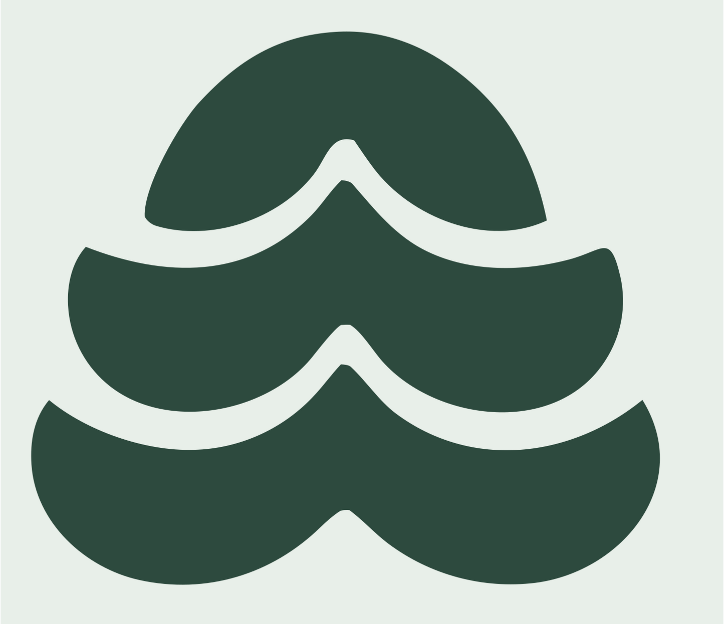 Tiered Pine Wave Emblem #e8efe9/#2d4a3e