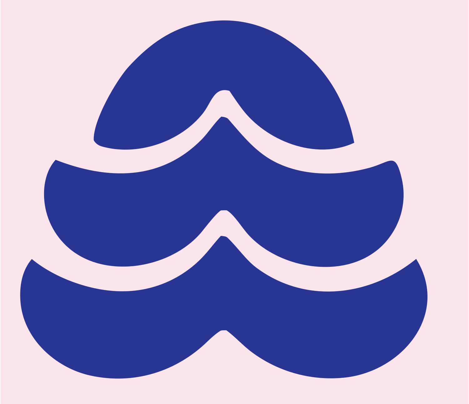Tiered Pine Wave Emblem #fce4ec/#283593